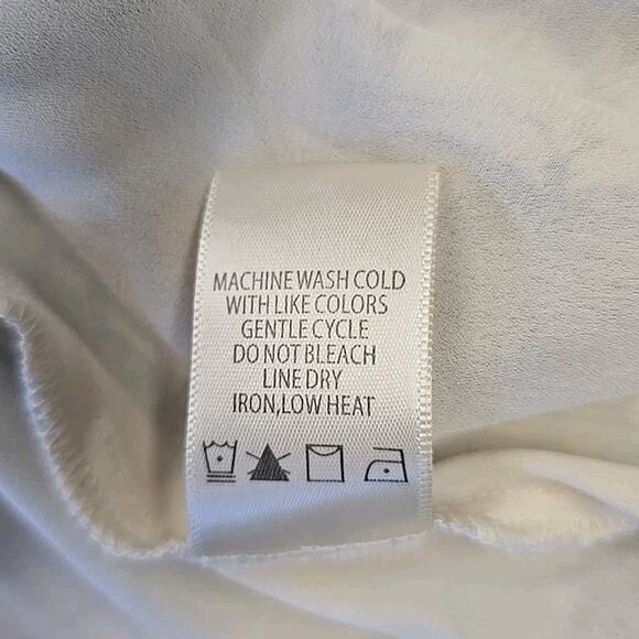 Dip Dress Womens Plus 20 W Blue Floral Cottage Sheer Long Puff Sleeves Peasant - Picture 11 of 11